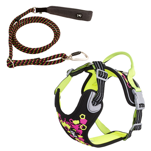 PETTORINA WE WARRIOR NEON 100-120 CM + GUINZAGLIO REGOLABILE 11 MM